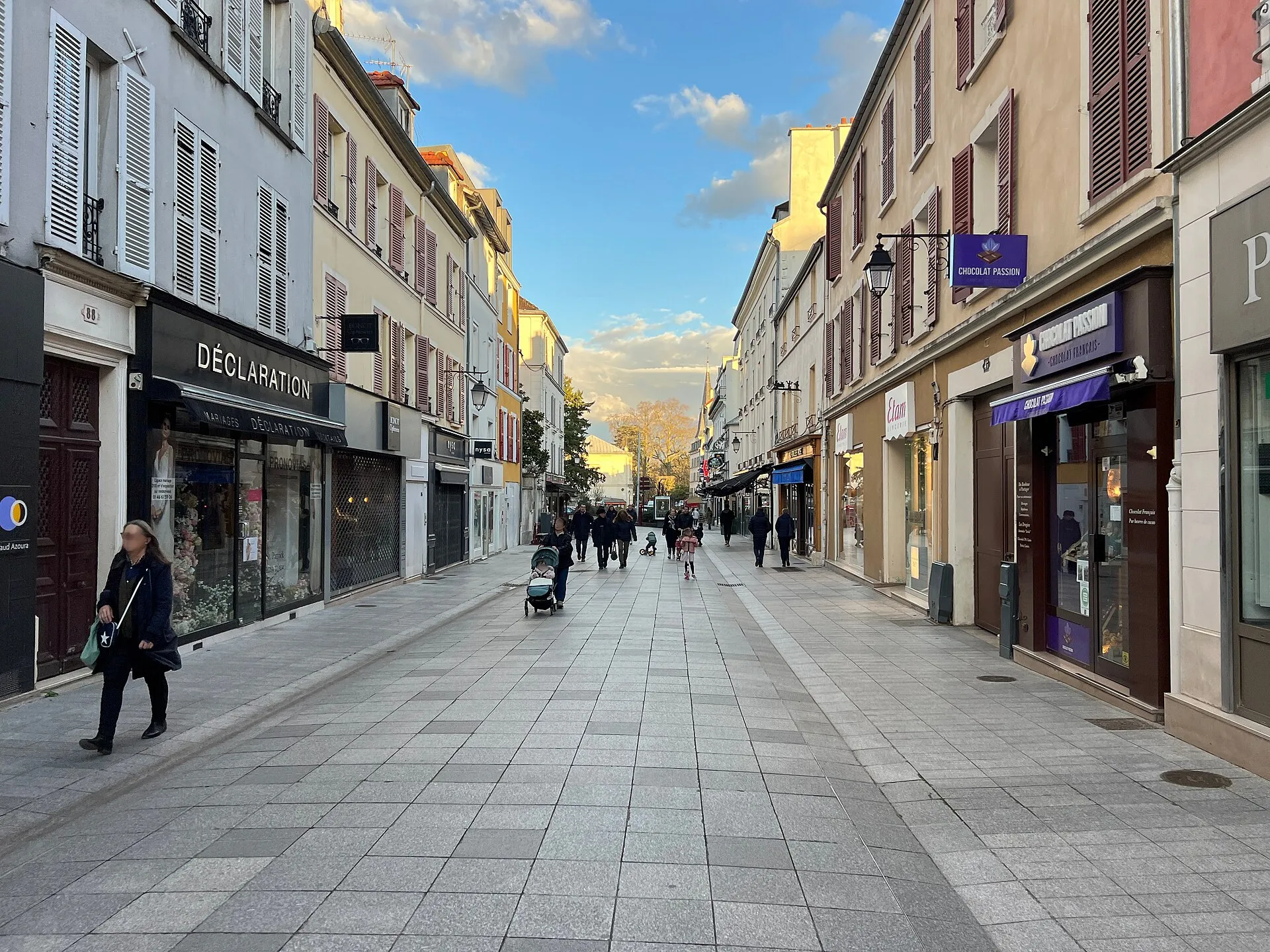 Rue Houdan, rue piétonne du centre-ville de Sceaux